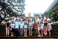 Staff and students of the three participating universities tour the campus, led by CUHK student ambassadors (Photo Credit: Mr. Hinson Lee)